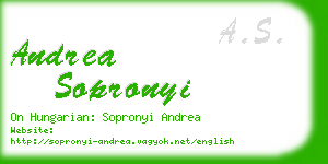 andrea sopronyi business card